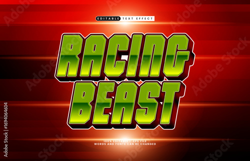 racing beast editable text effect