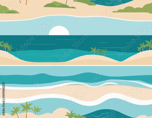 Seamless landscape with sea shore
