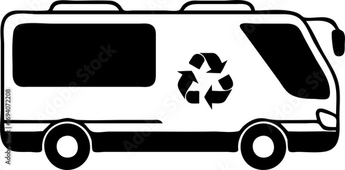 Eco-Conscious Camper Van Outfitted with Recycling Symbol