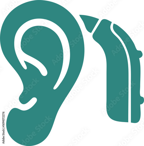 Iconic Illustration of Hearing Aid Device for Better Sound