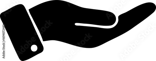 Conceptual flat icon of an open hand offering or receiving help