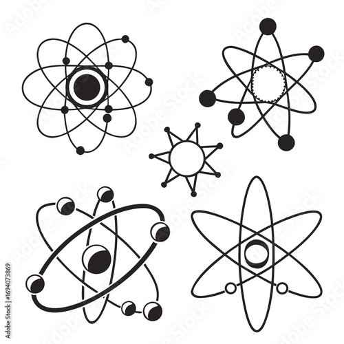Atom molecule structure diagrams science