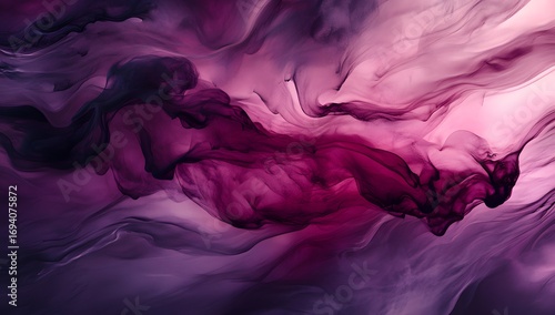 A dark burgundy watercolor background with soft washes of color, creating an abstract and moody atmosphere.