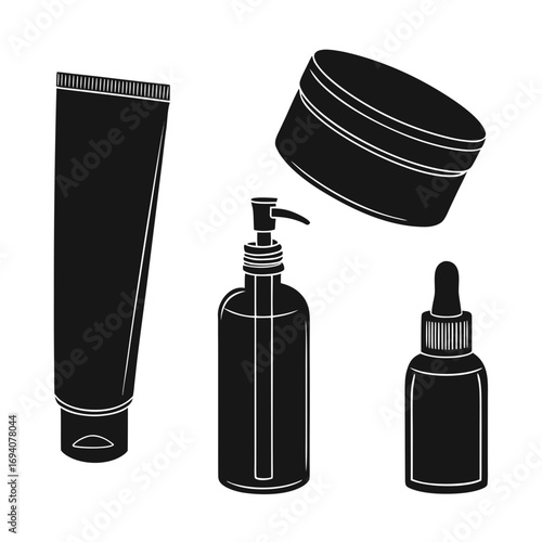 Cosmetic product containers collection tube bottle