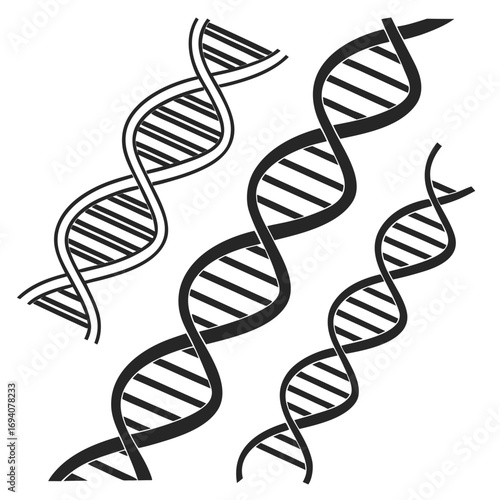D N A double helix silhouettes science biology