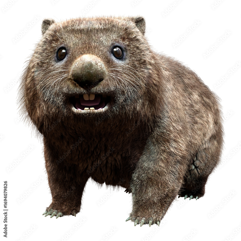 Obraz premium 3D Rendering Wombat on White