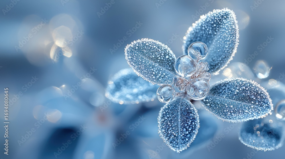 Obraz premium Frosted leaves closeup
