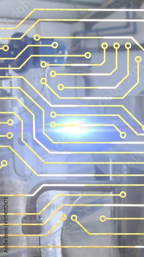 Animation of processor socket over refinery