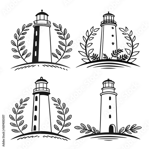 Lighthouses with Laurel Branches beacon tower