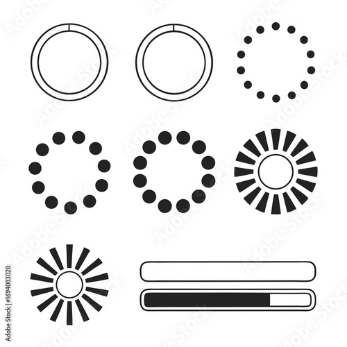 Loading indicators ring dots bars loading spinner progress bar
