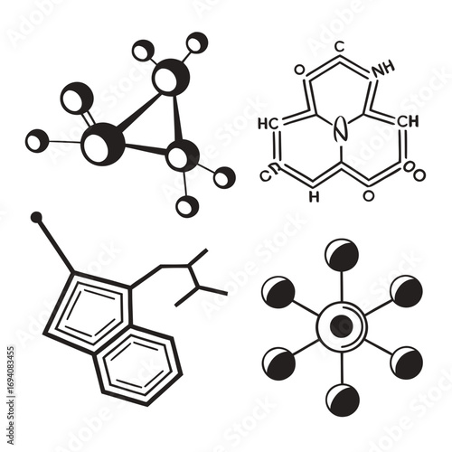 Molecular structures and diagrams molecule atom