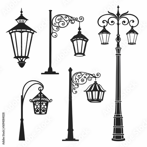 Ornate street lamps and lanterns street lights vintage