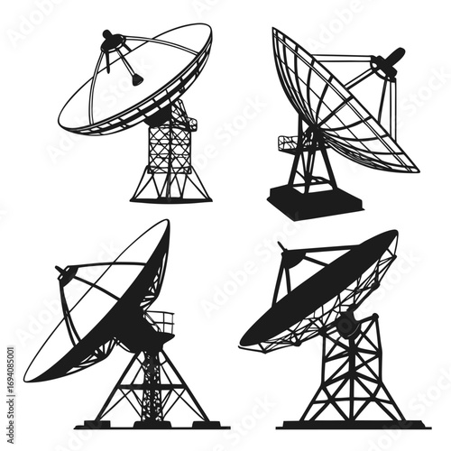 Satellite dishes communication towers technology antenna