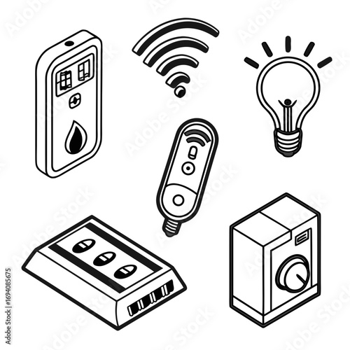 Smart home device icons technology remote control