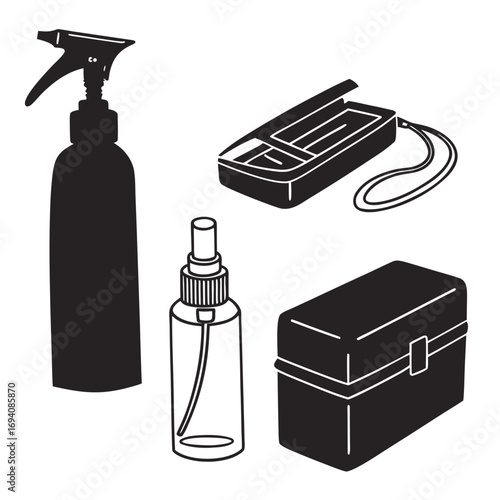 Spray bottle containers and case pump spray bottle