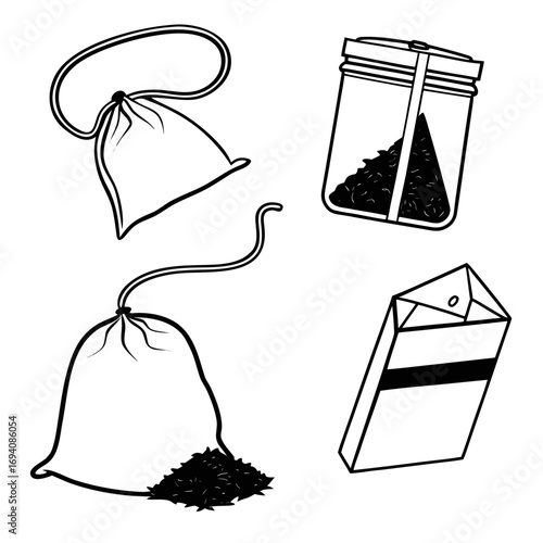 Tea bag and packaging silhouettes tea packaging loose leaf tea
