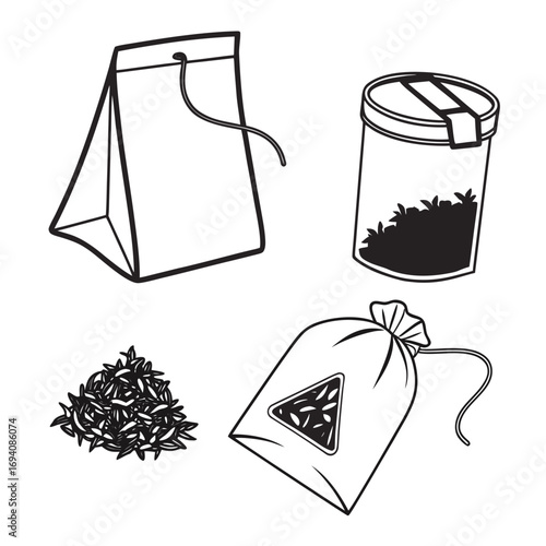 Tea packaging and loose leaf tea bag tea leaves