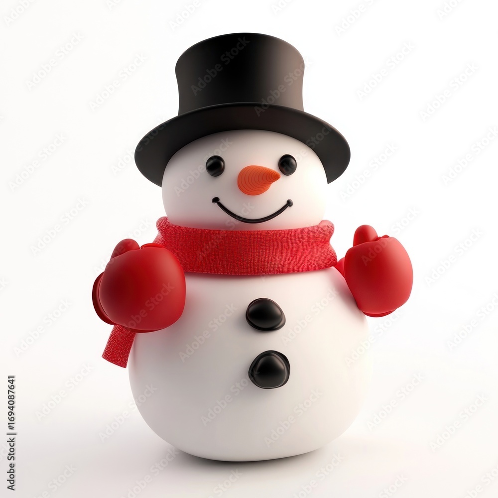 Fototapeta premium Snowman character cartoon winter.