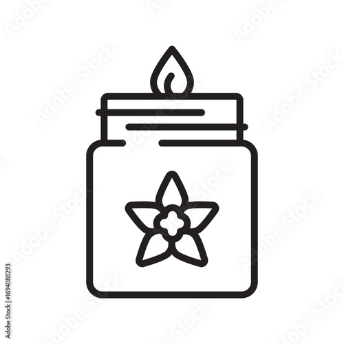 aroma candle black line icon. Vector isolated element