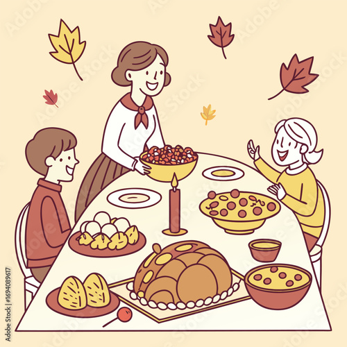 Illustrative thankful feast celebration design