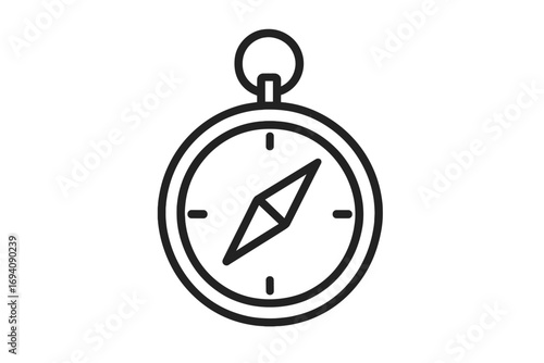 Compass line icon for navigation and direction. Symbol of travel, tourism, exploration and adventure. Vector pictogram for web, gps, map and geography. Minimalist outline.