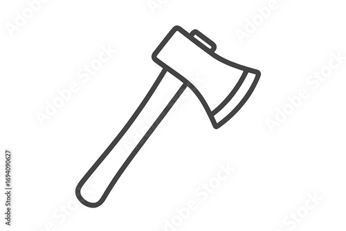 Axe line icon. Minimal vector pictogram. Tool symbol for graphic design. Wood chopping, lumberjack equipment, camping or survival concept. Simple linear illustration for logo, app, ui.