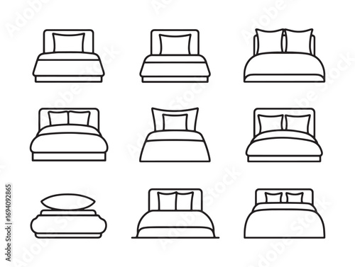  Minimalist cozy duvet illustration in line art style