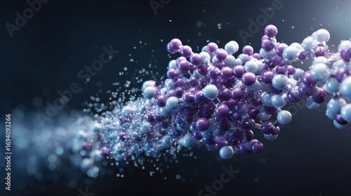 A molecular structure tranitioning from rigid to flud, illustrating the proces of digestive transformatin.