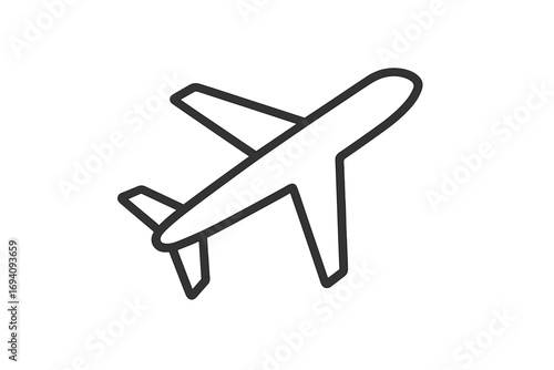 Airplane line icon. Plane symbol. Simple vector pictogram for travel and transportation. Flight and aviation sign. Minimal outline jet for web design, apps, UI, UX and logo.