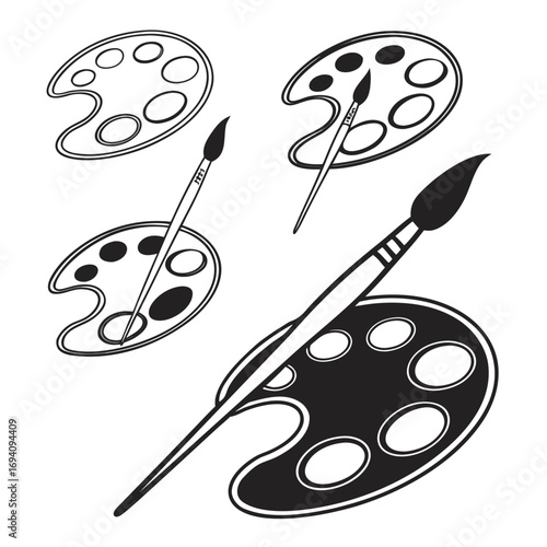 Artist palettes and brushes paint brush art supplies
