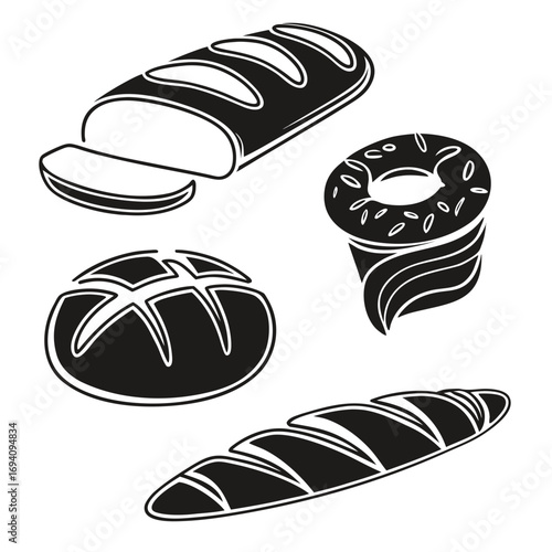 Baked goods assortment bread loaf