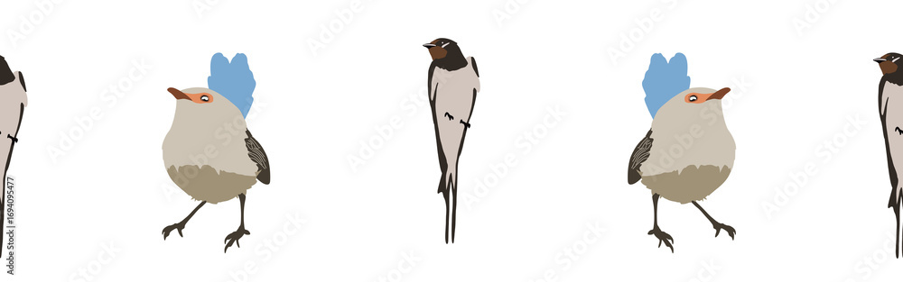 Naklejka premium Bird con border. Bird feather silhouette symbol. Bird border isolated on a white background