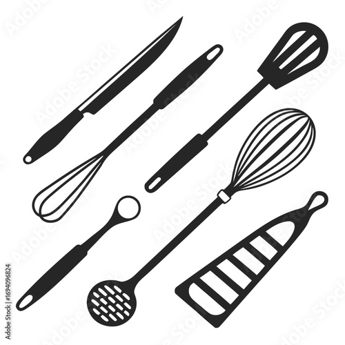 Black kitchen tools collection kitchen utensils cooking tools