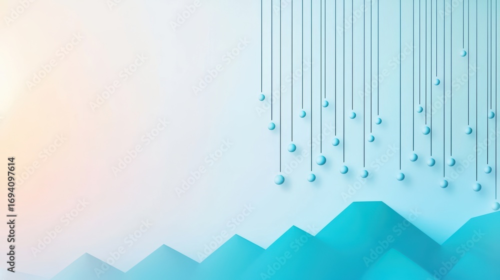 Obraz premium Blue shadow of mountain peaks stretching under the morning sun.