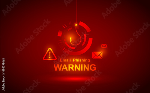 Glowing Red Warning Sign Vector with Light Alert Danger Caution and Attention