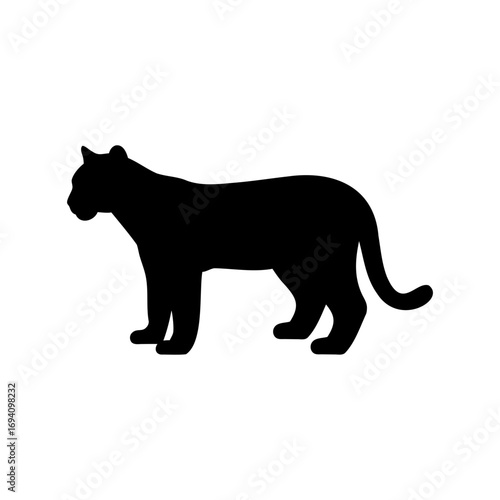 Silhouette of a wild cat such as a panther or cougar