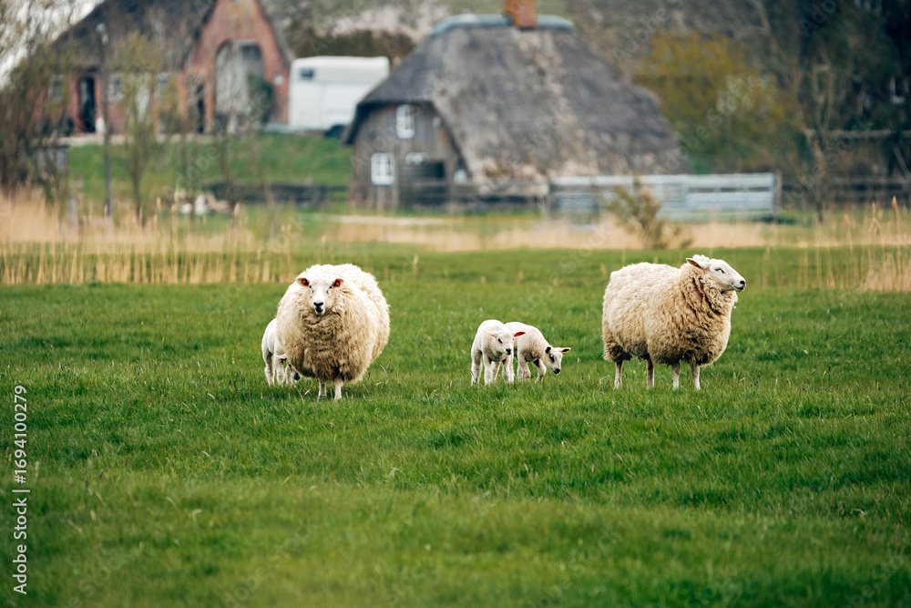 Fototapeta premium Sheep on a Meadow