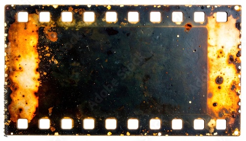 Abstract rusty film strip with grunge effect, vintage photography aesthetic