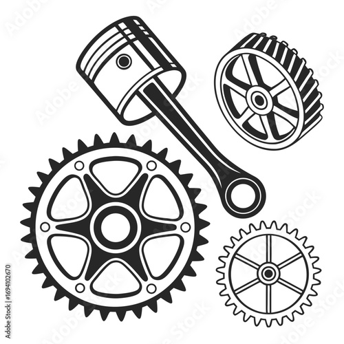 Industrial engine parts and gears piston connecting rod