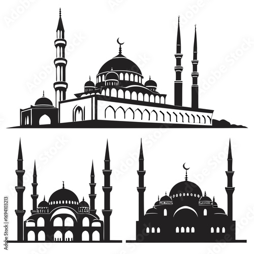 Islamic mosque architectural styles silhouettes Islamic architecture