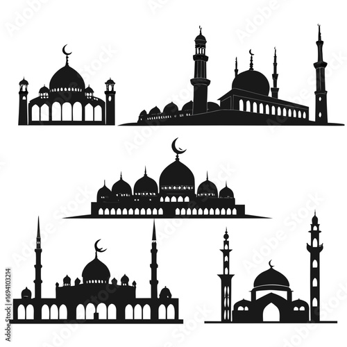 Islamic mosque architectural styles silhouettes Islamic architecture