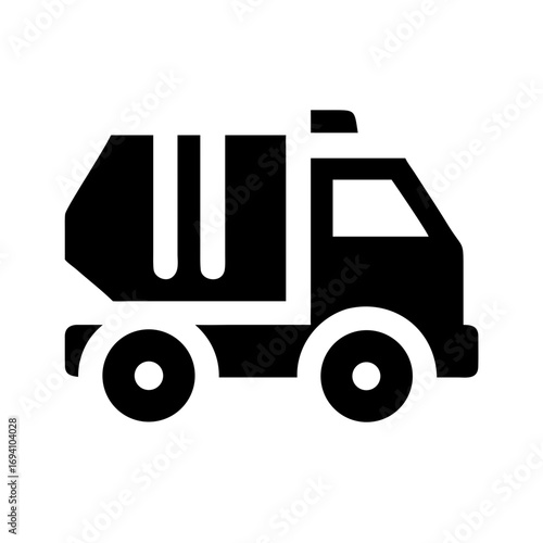 Concrete mixer truck vector icon construction vehicle transportation cement mixer lorry delivery truck transportation 100