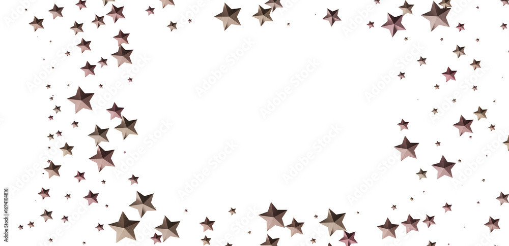 Obraz premium Beautiful image of rose gold stars scattered on white background. Perfect for celebration designs.