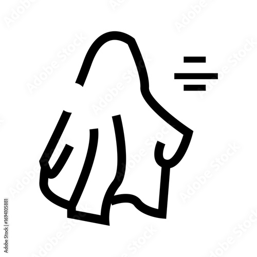 Cartoon ghost outline vector, Halloween spooky character design/