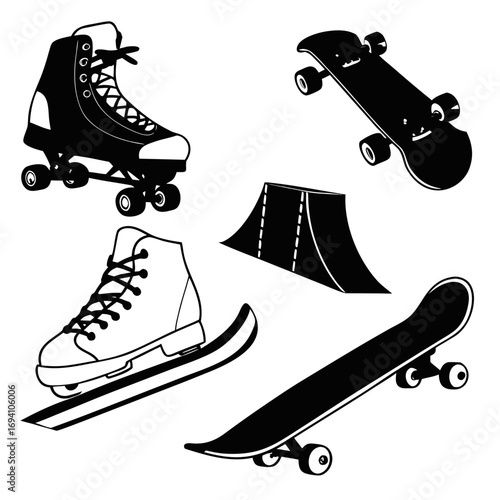 Roller skate and skateboard collection ramp wheels