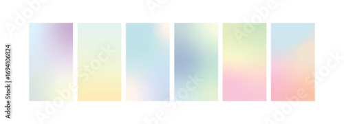 Blurry soft pastel gradient vector set. Ethereal, dreamy, and modern backgrounds perfect for social media stories, digital art, posters, and aesthetic designs