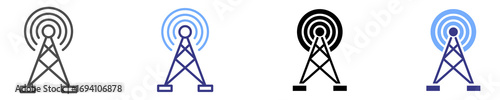 Telecommunication icon set multiple style