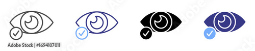 Eye Contact icon set multiple style