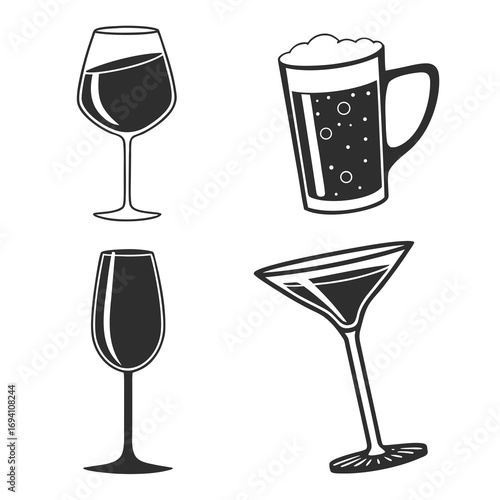 Wine beer martini glasses wine glass beer mug