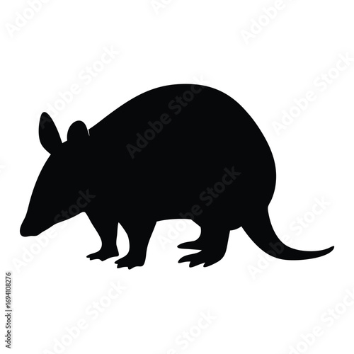 Armadillo silhouette vector illustration, mammal animal clip art, wildlife graphic design element, icon